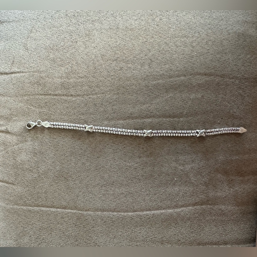 Sterling Silver X/crossover bracelet